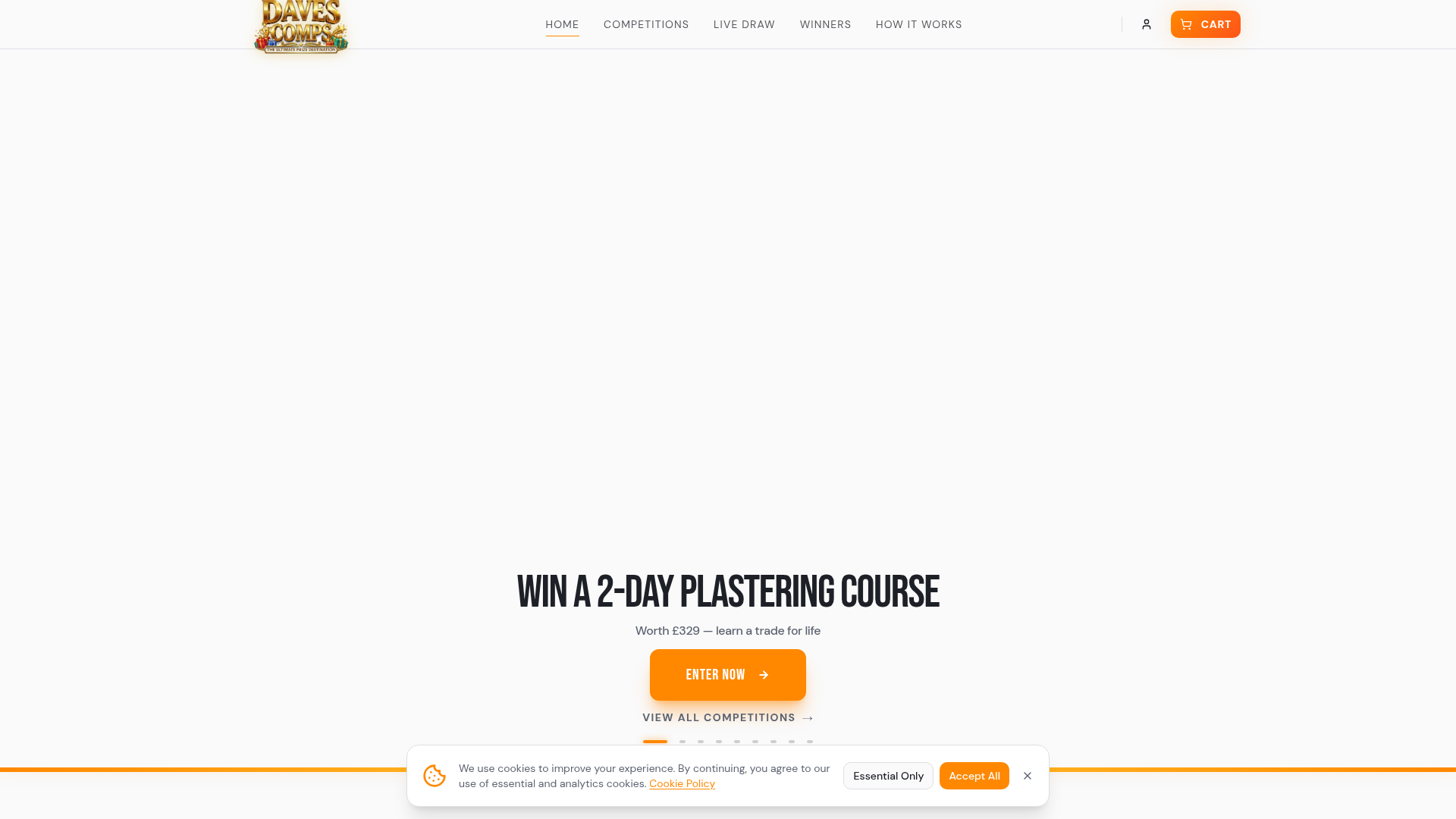 Screenshot of Dave's Competitions website