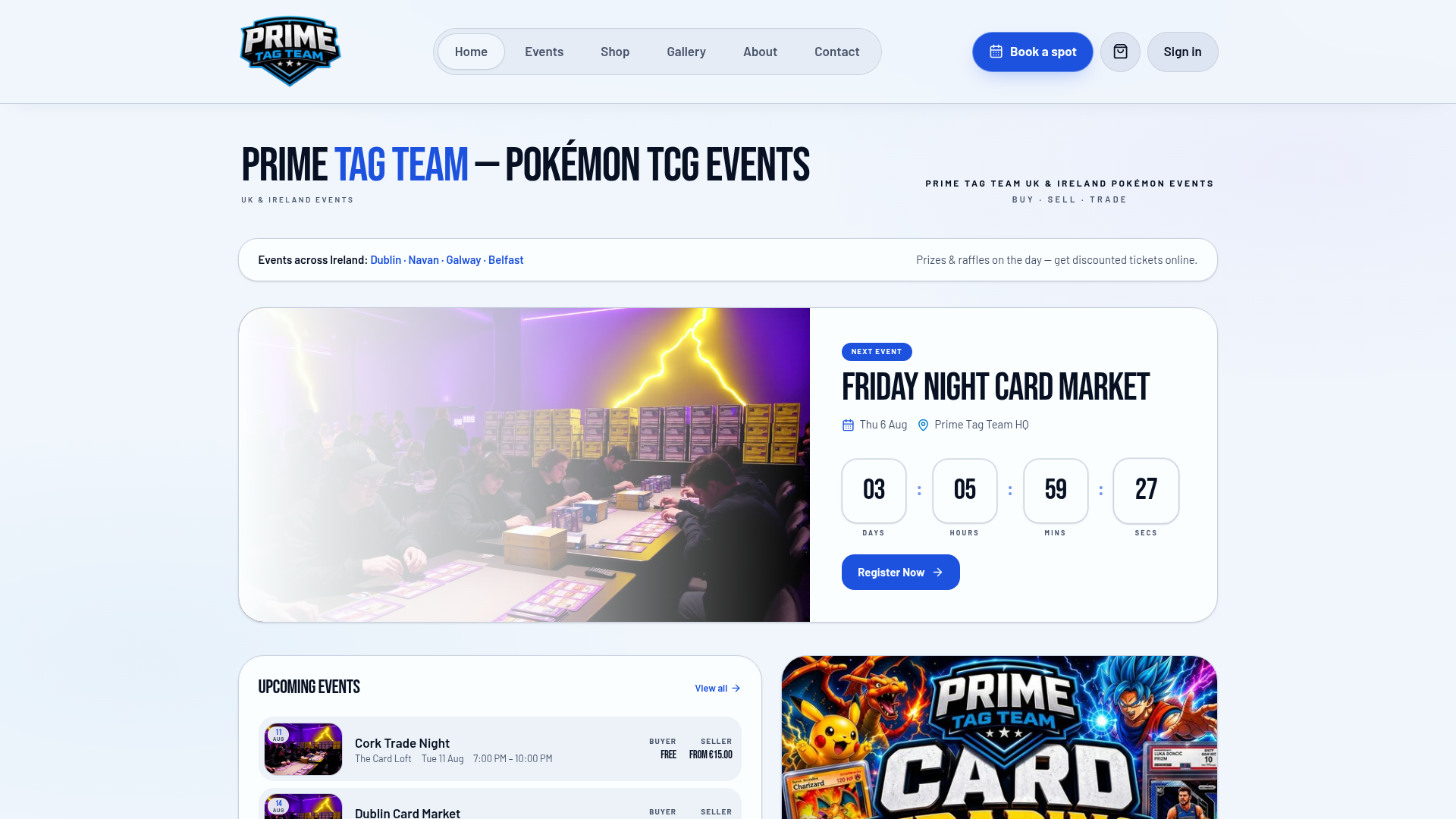 Screenshot of Prime Tag Team website